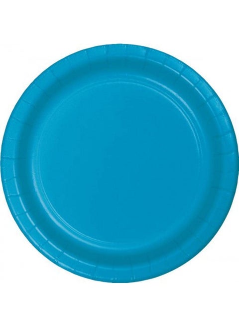 Creative Converting Touch of Color 24 Count Paper Lunch Plates, Turquoise