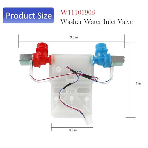 Semzohc W11101906 w10869803 ntw4516fw3 Washer Washing Water Inlet Valve Compatible with whirl-pool, ama-na, cro-sley Washer NTW4655EW1, NTW4665GW0, NTW4516FW2, NTW4516FW3, NTW4516FW4, NTW4605EW1 - Image 3