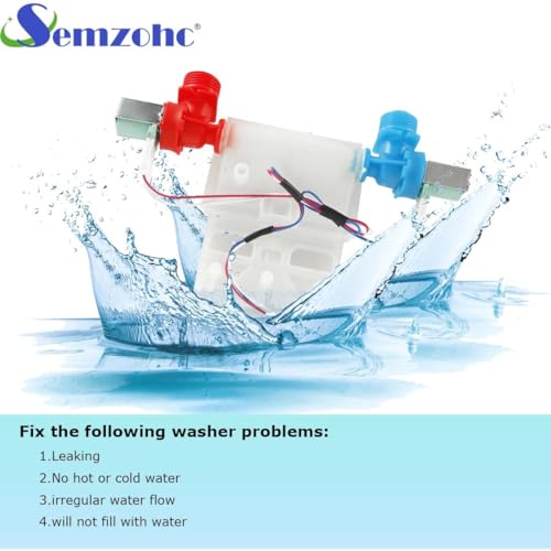 Semzohc W11101906 w10869803 ntw4516fw3 Washer Washing Water Inlet Valve Compatible with whirl-pool, ama-na, cro-sley Washer NTW4655EW1, NTW4665GW0, NTW4516FW2, NTW4516FW3, NTW4516FW4, NTW4605EW1 - Image 2