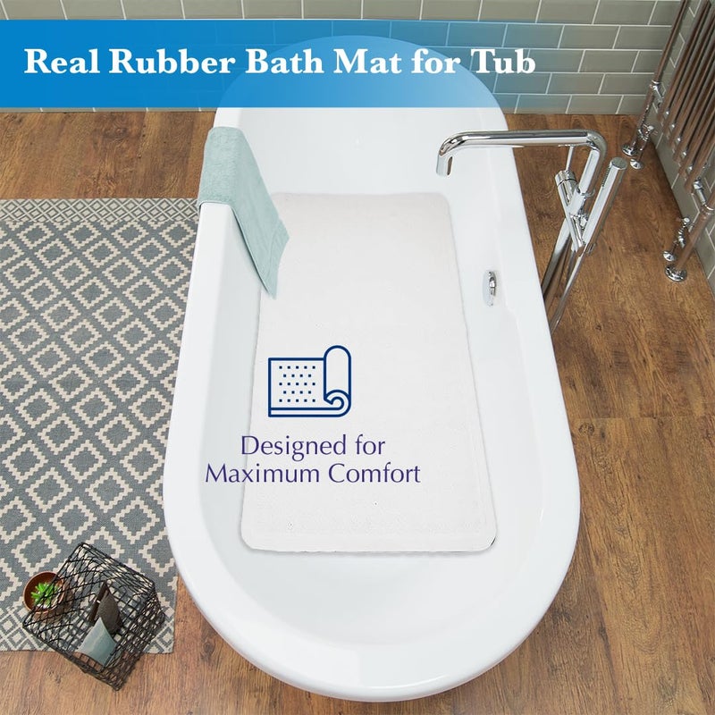 Epica Non Slip Bathtub Mat | Real Rubber Bath Mat for Tub, Shower, Baby Safety, Kids, Pet Dog, Soft No-Slip Nonskid, 16â€ x 28 - Image 4