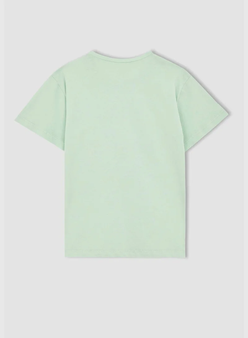 ديفاكتو Regular Fit Short Sleeve Text Print T-Shirt