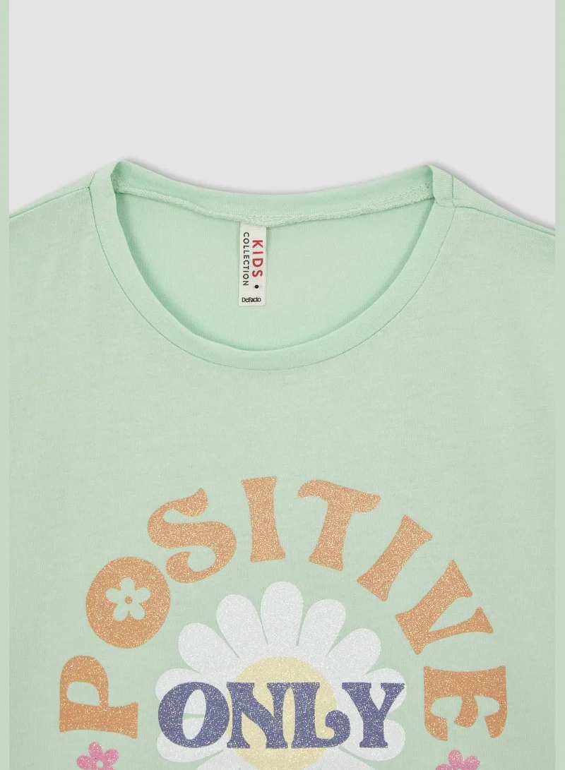 DeFacto Regular Fit Short Sleeve Text Print T-Shirt