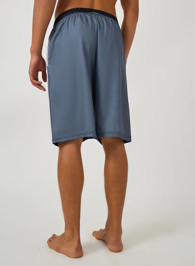 Styli Styli Solid Regular Fit Swim Shorts with Contrast Waistband