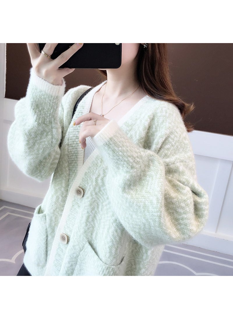 Generic Autumn 2024 New Explosions Women's Sweater Loose Outer Wear Knitted Cardigan Early Autumn Mink Velvet Jacket  - Image 2
