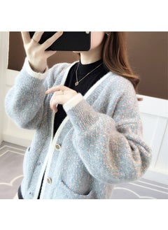 Generic Autumn 2024 New Explosions Women's Sweater Loose Outer Wear Knitted Cardigan Early Autumn Mink Velvet Jacket  - Image 1