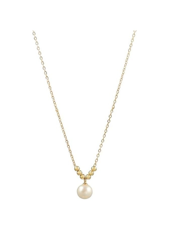 DUNISO Pearl Necklace gold  Choker Necklace gold Choker Chain Pearl Pendant Necklace Simple Necklace Chain Jewelry for Women Teen Girls  - Image 1