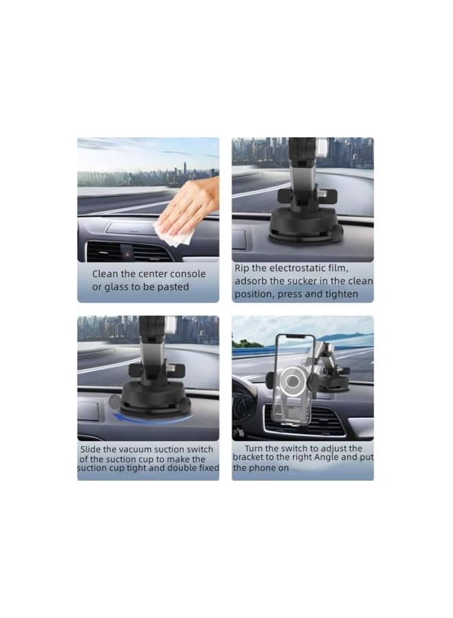 S-TOP Heavy Duty Phone Holder Mount, Long Arm Adjustable Super Suction Cup for Dashboard and Windshield, Universal Cell Phone Holder for Trucks Cars SUVs Vans - Image 4