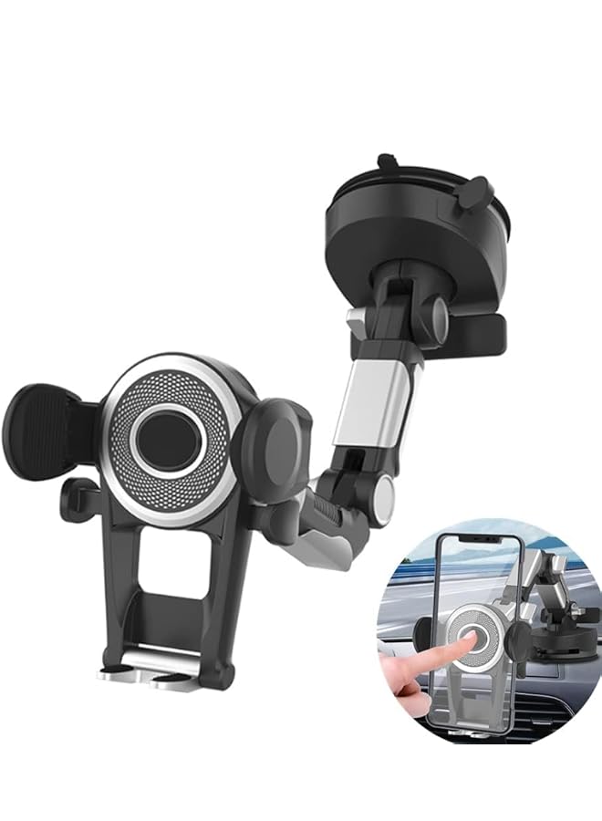 S-TOP Heavy Duty Phone Holder Mount, Long Arm Adjustable Super Suction Cup for Dashboard and Windshield, Universal Cell Phone Holder for Trucks Cars SUVs Vans - Image 1