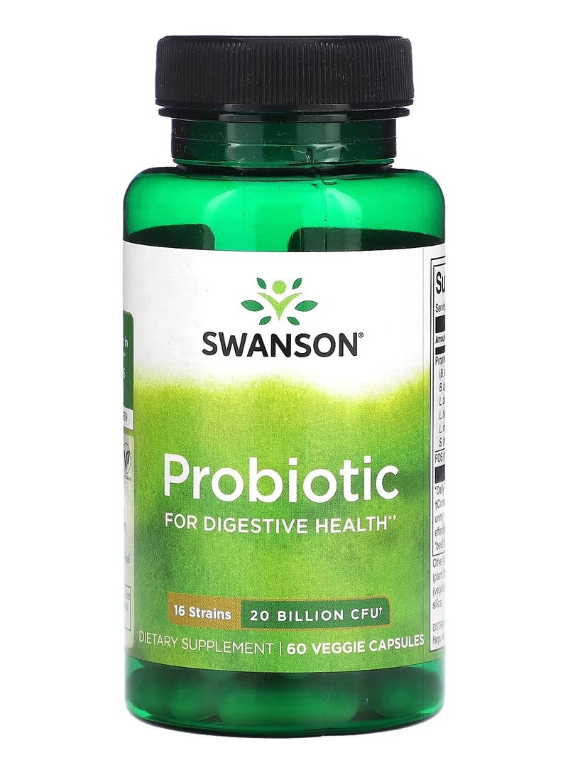 سوانسون، بروبيوتيك، 20 مليار وحدة تشكيل مستعمرة، 60 كبسولة نباتية