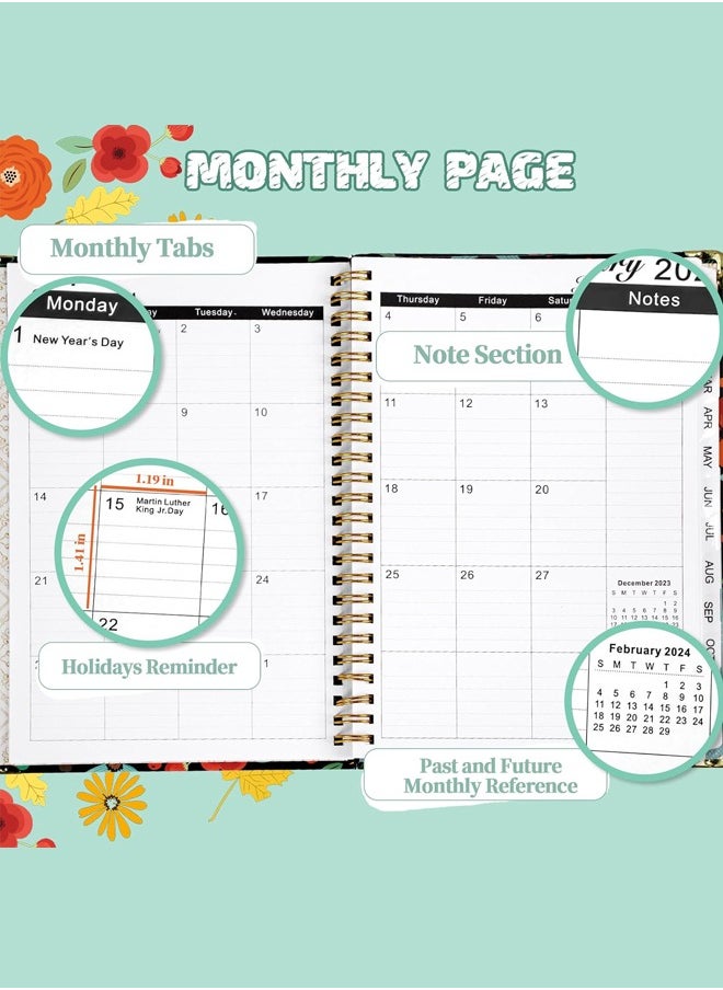 Royee 2024 Academic Planner, Weekly and Monthly Planner with Tabs, Inner Pocket and Hardcover  - Image 4