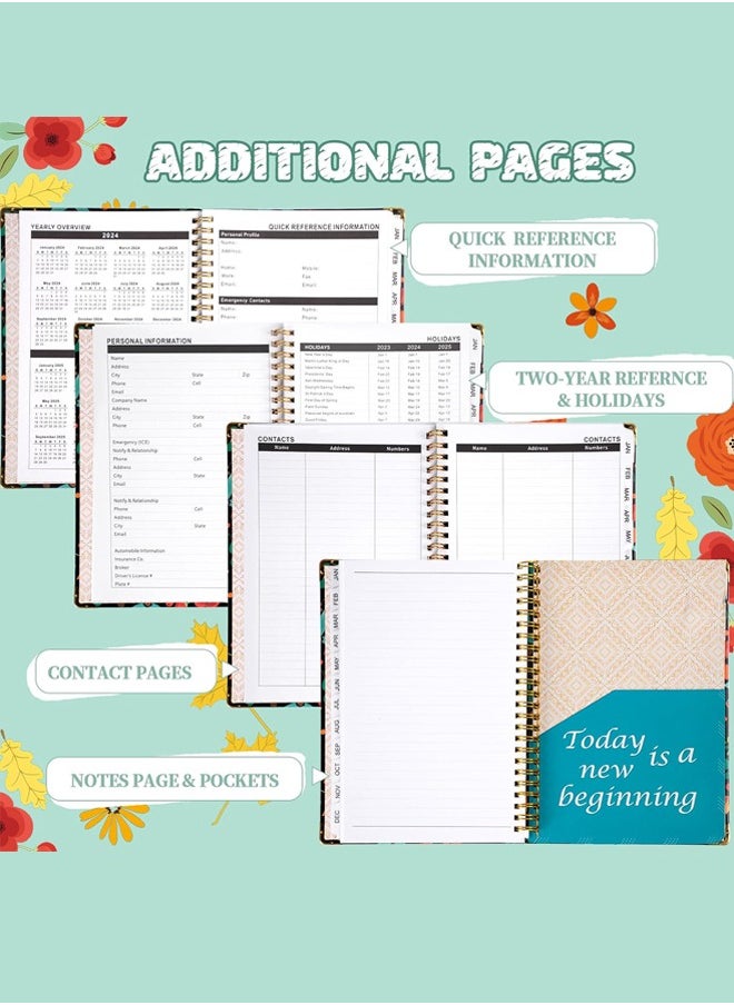 Royee 2024 Academic Planner, Weekly and Monthly Planner with Tabs, Inner Pocket and Hardcover  - Image 3