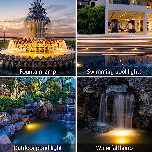 AVEKI Solar Pond Spotlights, 12 LED Solar Underwater Lights with Dual Head Waterproof Submarine Landscape Spotlight Security Lighting for Outdoor Patio Ganden Fountain Pond… (Warm White, Dual Head) - Image 4