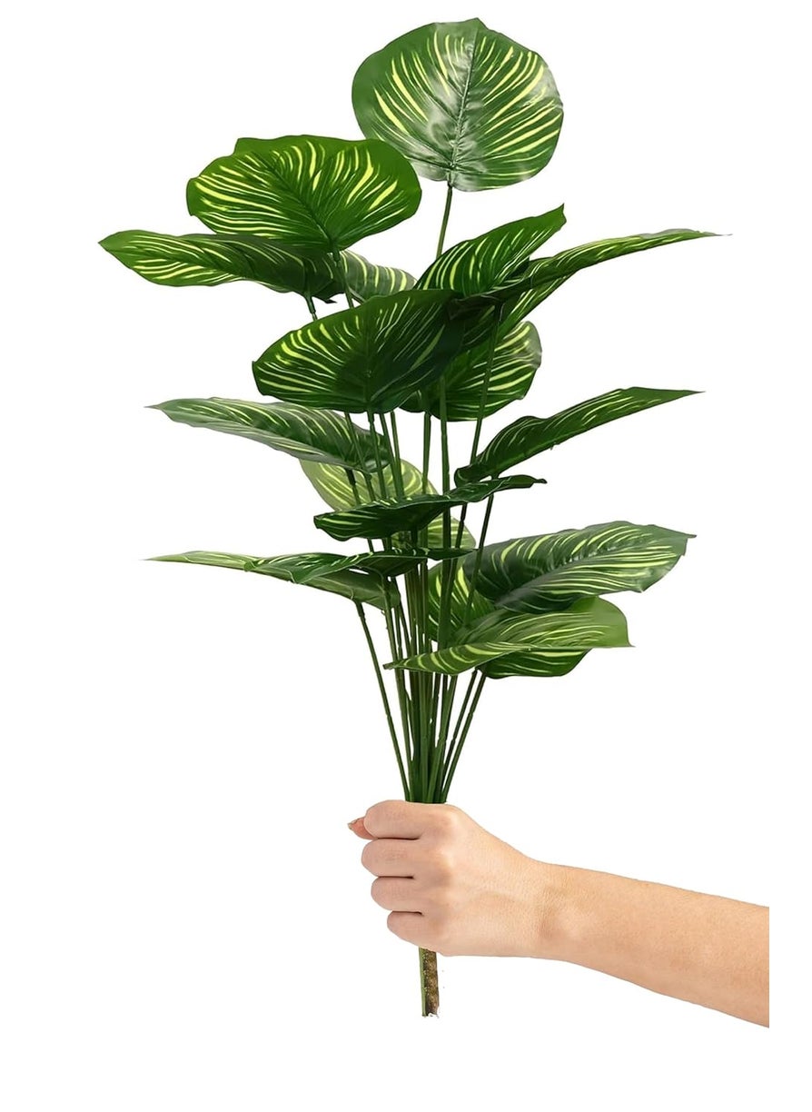 AAVANA GREENS AAVANA GREENS 30 Inch Artificial Plant Philodendron Tropical Caladium Plant for Indoor and Outdoor Home Shop Office Restaurant Decoration Dark Green Pack of 1 1 Plant 1 Without Pot  - Image 1