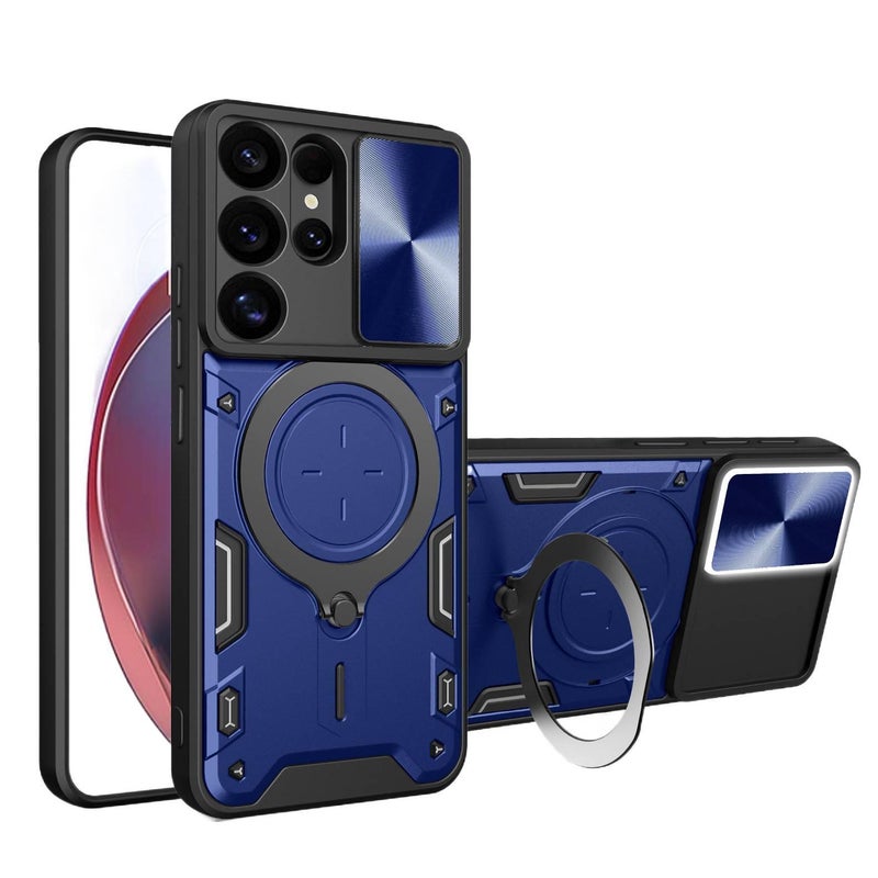MagSafe Samsung Galaxy S25 Drop Protection TPU + PC Case for Samsung S25 Ultra Samsung S25 and Kickstand in Blue - Image 1