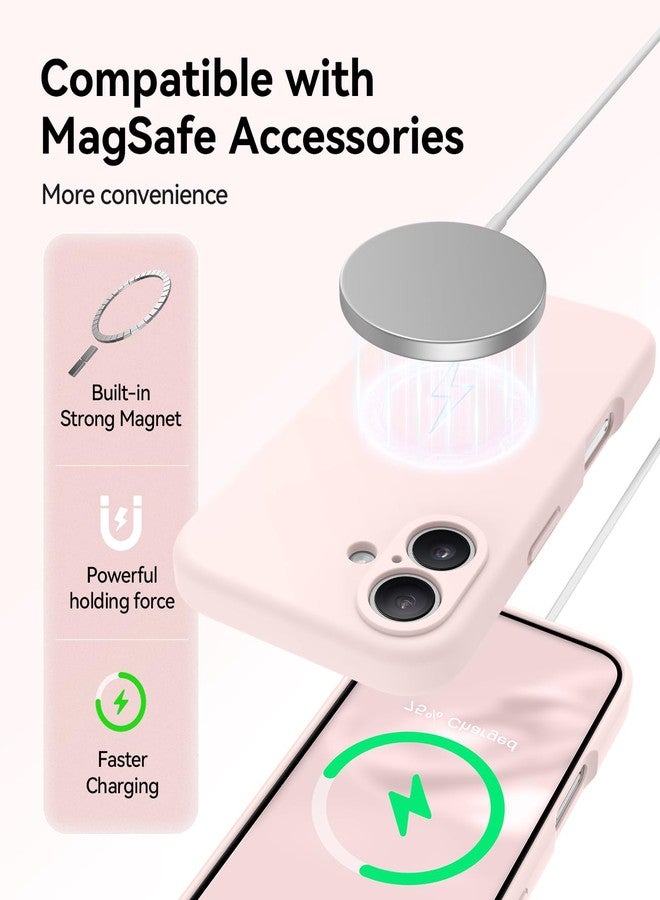 أوتيسير جراب مغناطيسي من AOTESIER لهاتف iPhone 16، [متوافق مع MagSafe] [حماية الكاميرا]، جراب هاتف من السيليكون الآمن غذائيًا مع [واقي شاشة]، بطانة واقية مضادة للخدش، 6.1 بوصة، وردي طباشيري - Image 3