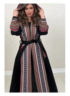 عبايه جميله سدو تراثية مع قبعه - اسود