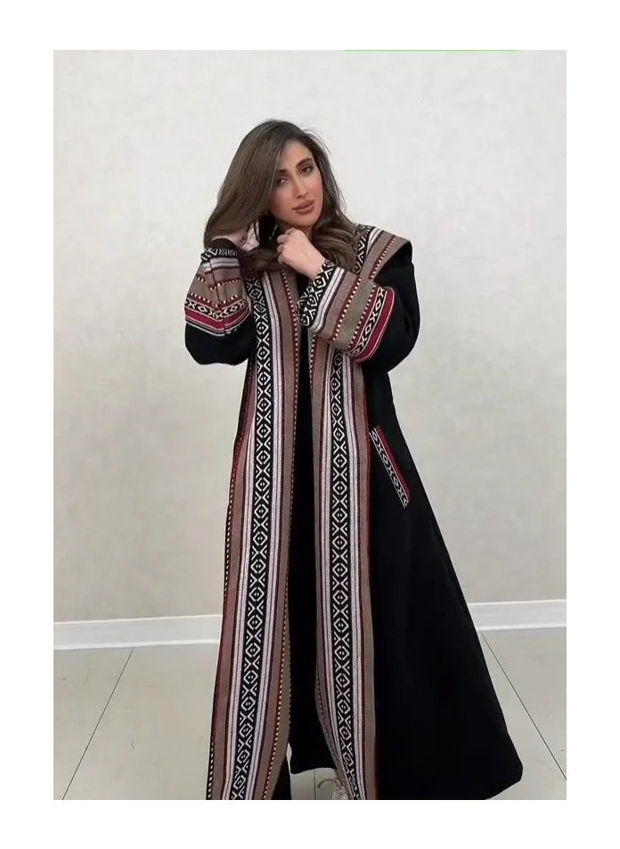 برايدس - عبايه جميله سدو تراثية مع قبعه - اسود - Image 1