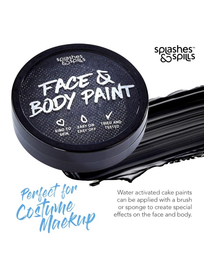 Splashes & Spills Water Activated SFX Face and Body Paint - Black Face Paint, Special Effects Makeup 18g Cake Tub - Pretend Costume and Dress Up Makeup - Great For Halloween Party and Cosplay by Splashes & Spills - Image 2