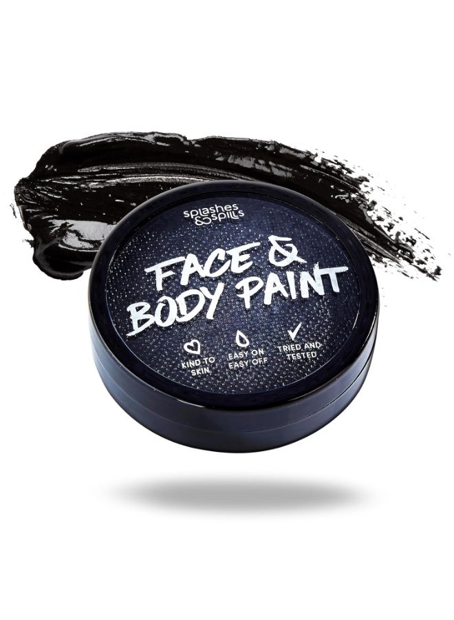 Splashes & Spills Water Activated SFX Face and Body Paint - Black Face Paint, Special Effects Makeup 18g Cake Tub - Pretend Costume and Dress Up Makeup - Great For Halloween Party and Cosplay by Splashes & Spills - Image 1