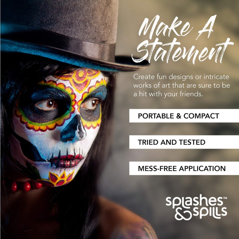 Splashes & Spills Water Activated SFX Face and Body Paint - Black Face Paint, Special Effects Makeup 18g Cake Tub - Pretend Costume and Dress Up Makeup - Great For Halloween Party and Cosplay by Splashes & Spills - Image 2