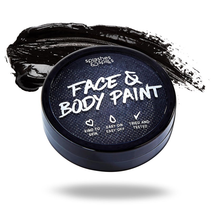 Splashes & Spills Water Activated SFX Face and Body Paint - Black Face Paint, Special Effects Makeup 18g Cake Tub - Pretend Costume and Dress Up Makeup - Great For Halloween Party and Cosplay by Splashes & Spills - Image 1