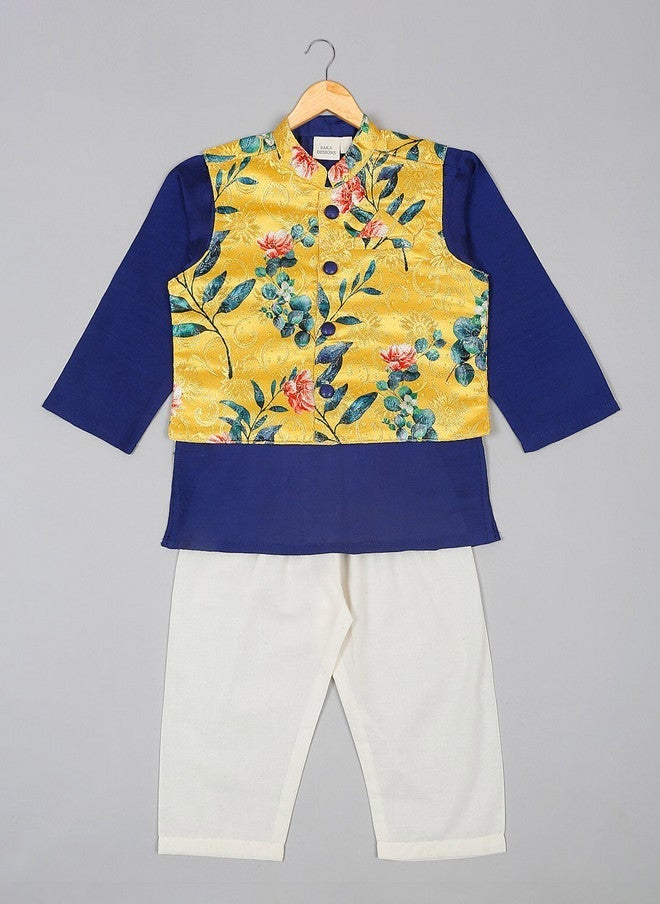 Saka Designs Boys Pure Cotton Kurta Set with Jacket - Image 2
