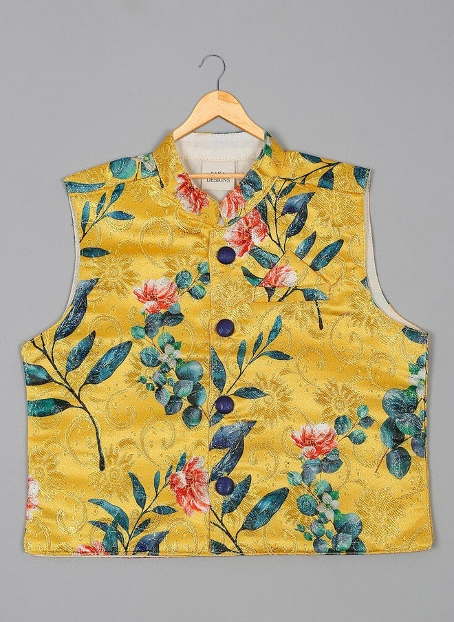 Saka Designs Boys Pure Cotton Kurta Set with Jacket - Image 3