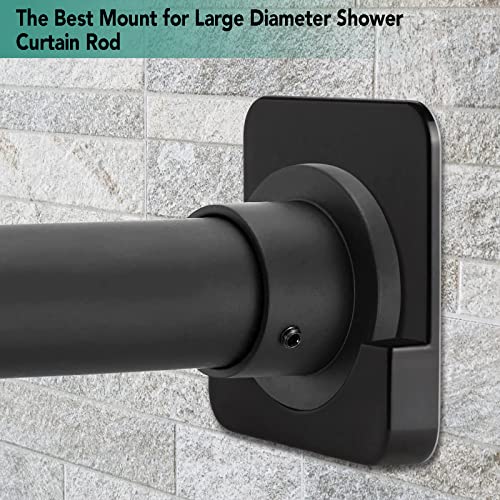 CANRAY 4 Pack Black Shower Curtain Rod Holder for Wall Mount | Adhesive Shower Rod Tension Retainer for Tile | No Drilling | Stick On | (Shower Curtain Rod Not Included) - Image 5