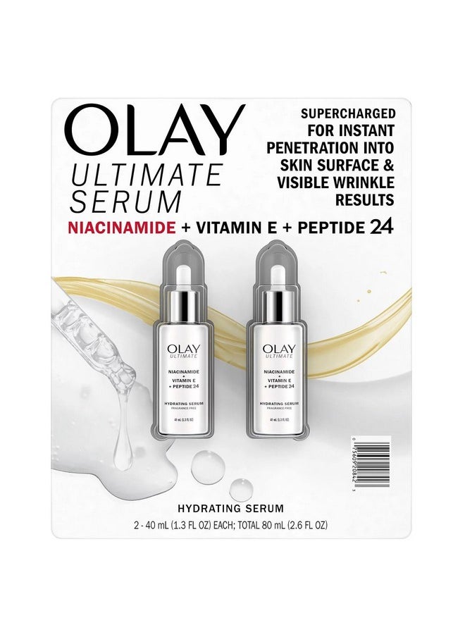 Olay - Olay Ultimate Niacinamide + Vitamin E + Peptide 24 Hydrating Serum, 1.3oz (2 Ct) - Image 1