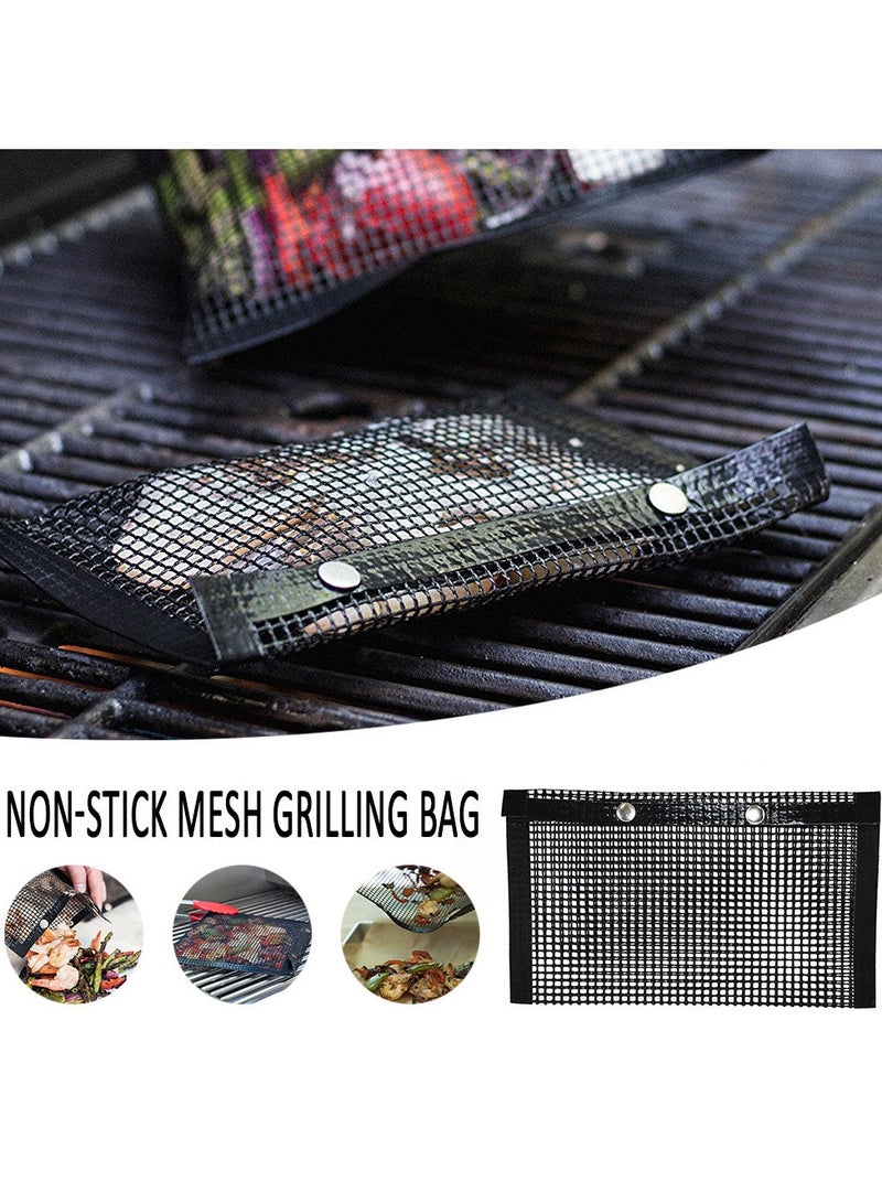 Mesh Grill Bags Reusable Non-Stick BBQ Barbecue Bags for Charcoal Gas Smokers BBQ Veggie Grill Bags - Image 3