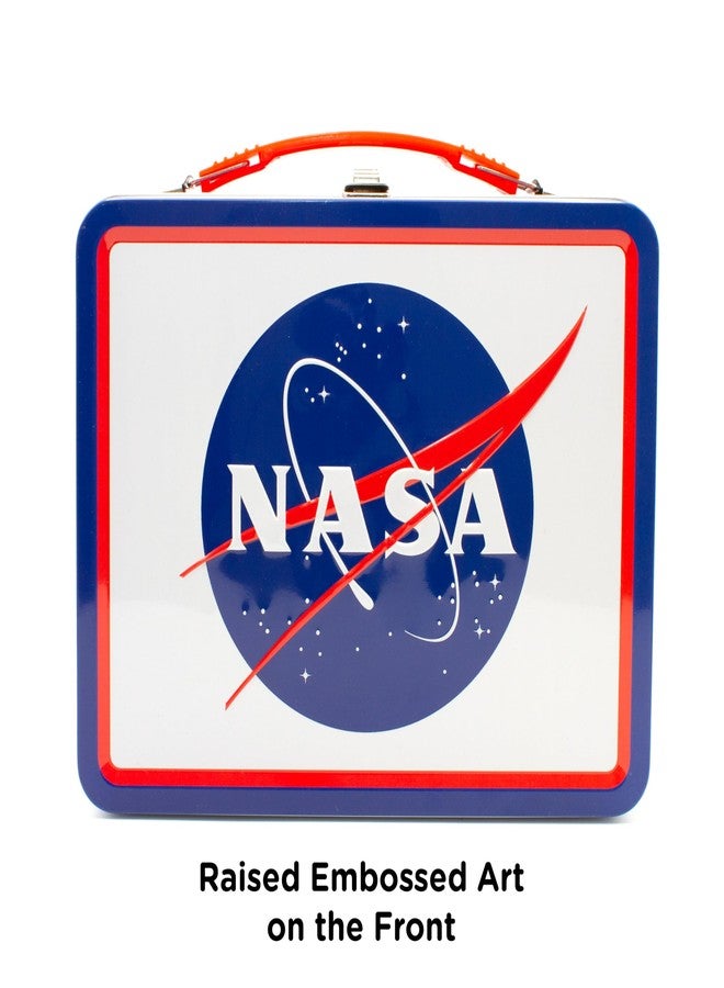 AQUARIUS NASA Logo Large Fun Box - Sturdy Tin Storage Box with Plastic Handle & Embossed Front Cover - Officially Licensed NASA Merchandise and Collectible Gift for Kids, Teens & Adults, 8" - Image 3