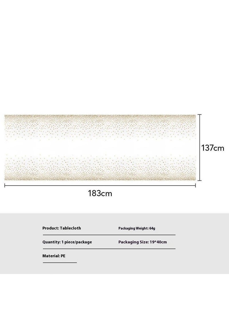 White and Gold Party Disposable Tableware Set for 10 Guests, Gold Paper Plates and Napkins Party Supplies Set Gold Dot Tablecloth - Image 5