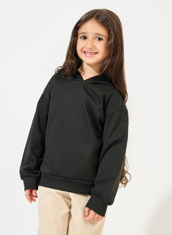 Styli Solid Hoodie with Dropped Shoulder - Image 1