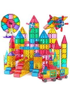 Jasonwell 100Pcs Magnetic Tiles Building Blocks Set For Boys Girls Preschool Educational Magnet Construction Kit Stacking Stem Toys Christmas Birthday Gift For Kids Toddler 3 4 5 6 7 8 9 10 + Year Old  - Image 1