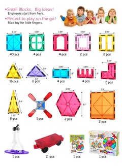 Jasonwell 100Pcs Magnetic Tiles Building Blocks Set For Boys Girls Preschool Educational Magnet Construction Kit Stacking Stem Toys Christmas Birthday Gift For Kids Toddler 3 4 5 6 7 8 9 10 + Year Old  - Image 5