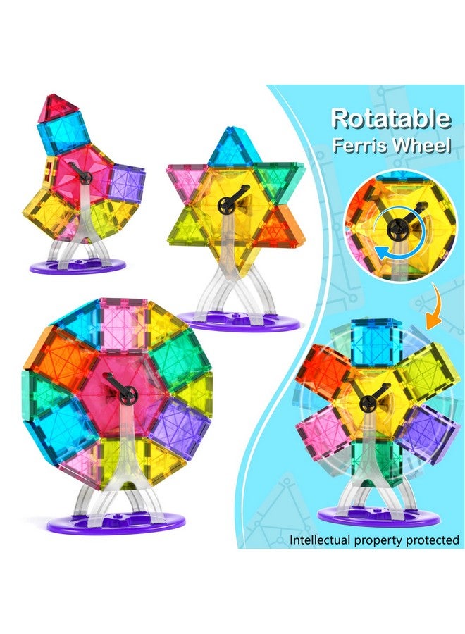 Jasonwell 100Pcs Magnetic Tiles Building Blocks Set For Boys Girls Preschool Educational Magnet Construction Kit Stacking Stem Toys Christmas Birthday Gift For Kids Toddler 3 4 5 6 7 8 9 10 + Year Old - Image 2