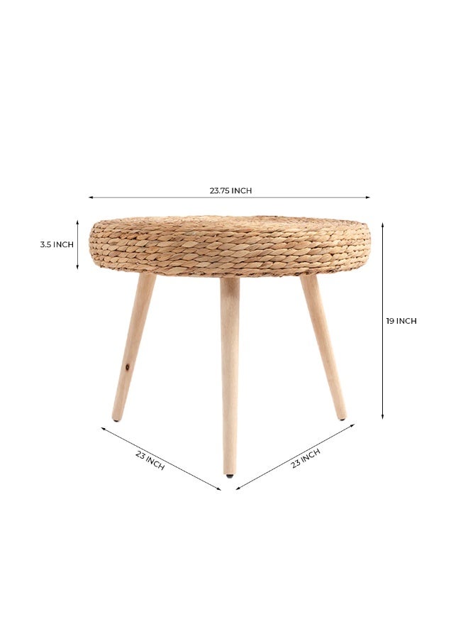 Home auraa Natura hyacinth accent table , made of Hyacinth , Sofa Side Table, Coffee Table, Urban Corner Small Table, Tea End table for Living Room, Outdoor, Bedroom - 49x60x60 cm - Image 4