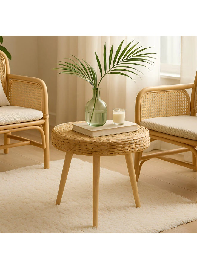 Home auraa Natura hyacinth accent table , made of Hyacinth , Sofa Side Table, Coffee Table, Urban Corner Small Table, Tea End table for Living Room, Outdoor, Bedroom - 49x60x60 cm - Image 1