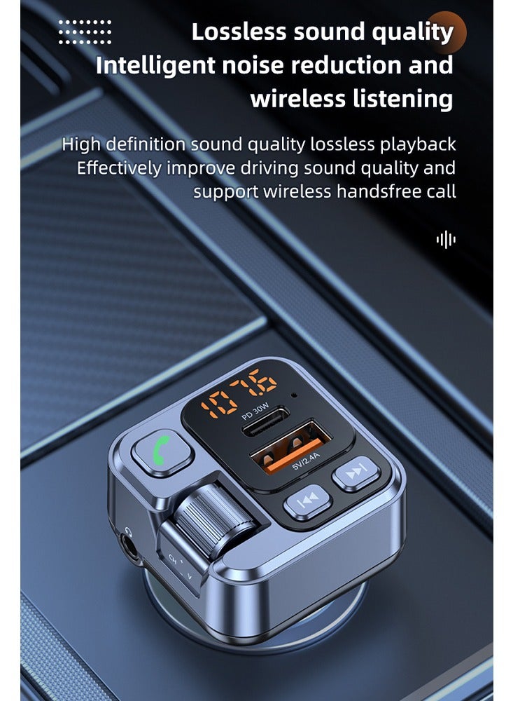 Smart Car Charger Pro - 36W QC3.0 Dual USB + Bluetooth 5.1 Hands-Free Kit Control | Wireless FM Transmitter  HD Audio for SUV/Luxury Cars - Image 2