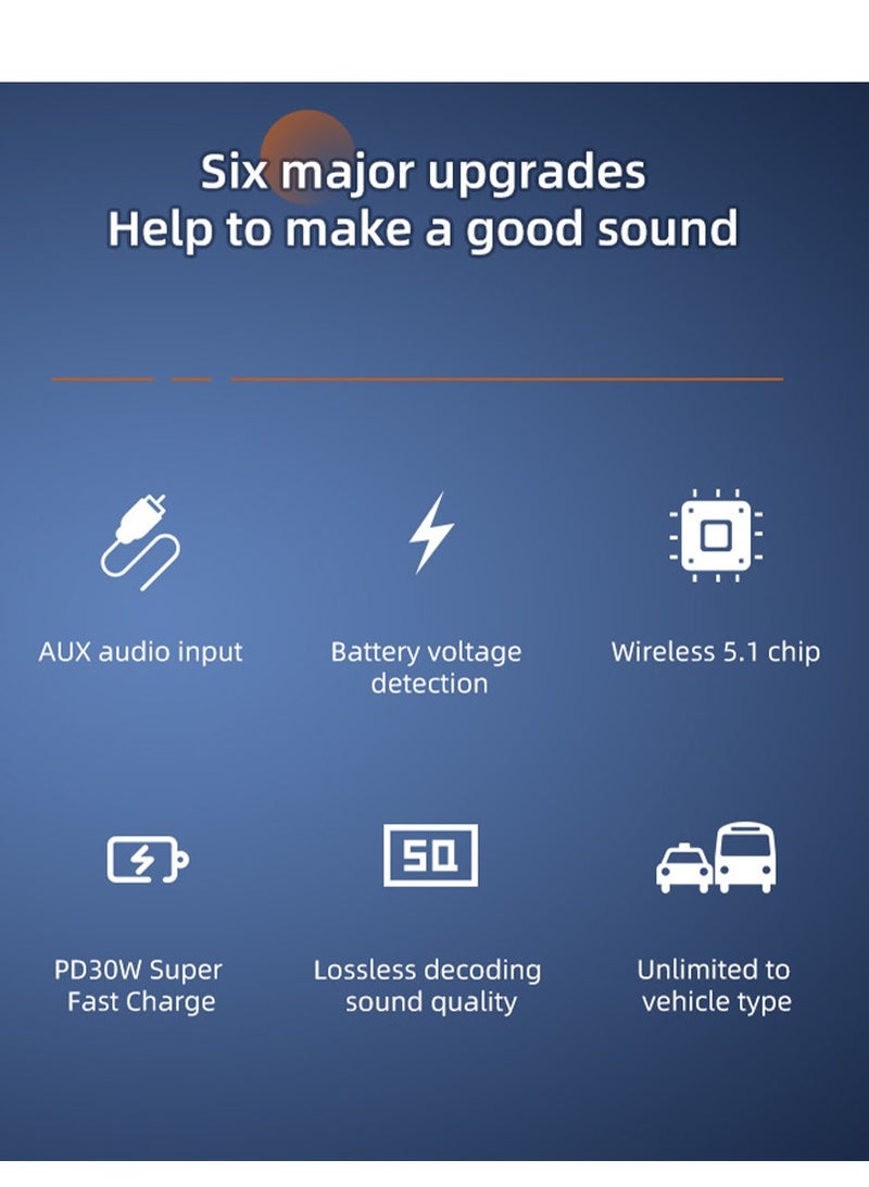 Smart Car Charger Pro - 36W QC3.0 Dual USB + Bluetooth 5.1 Hands-Free Kit Control | Wireless FM Transmitter  HD Audio for SUV/Luxury Cars - Image 3