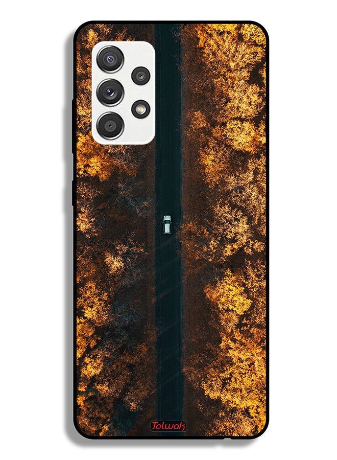 Tolwak Samsung Galaxy M32 5G Protective Case Cover Road In Autumn Trees - Image 1