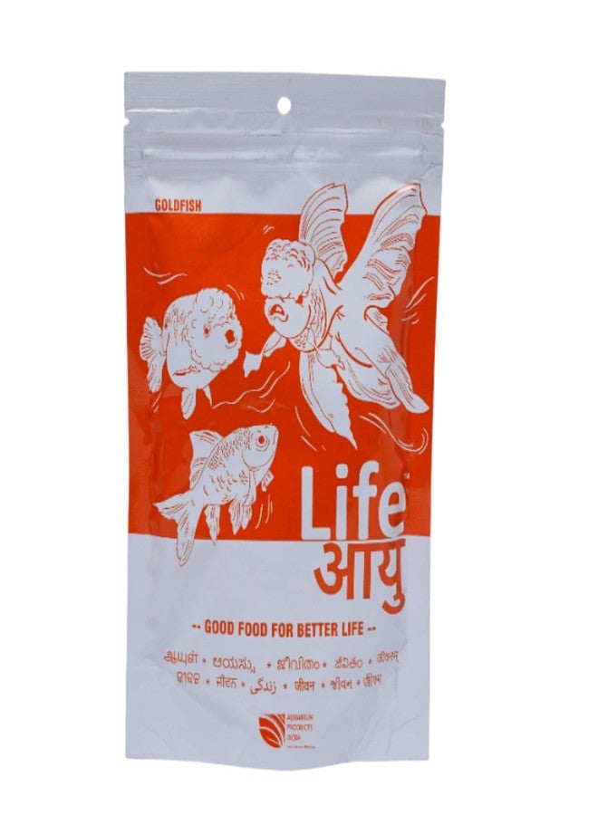 7pets Life AAYU Gold Fish Food | Ayurvedic Soft-Sinking Pellets with Tulsi, Papaya & Paprika | for All Fish Sizes (Large, 100gms) - Image 1