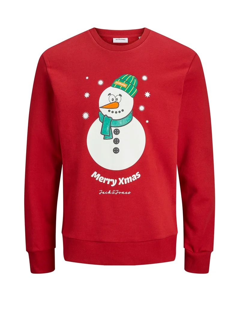 JACK & JONES Jjxmas Snow Man Print Sweatshirts