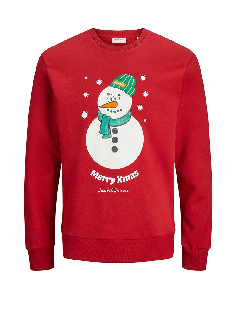 JACK & JONES Jjxmas Snow Man Print Sweatshirts  - Image 5