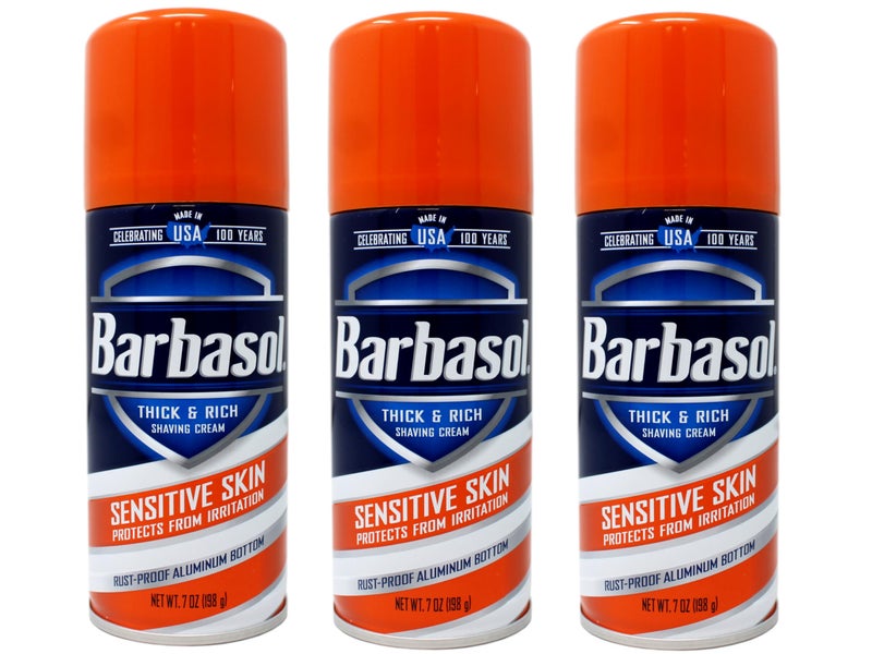 Barbasol Shave Cream 7 Ounce (Sensitive Skin, Pack of 3) - Image 1