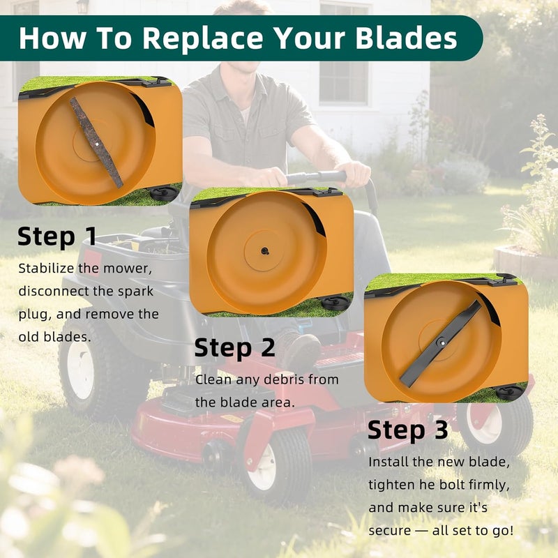 RONPOW 50 Inch Lawn Mower Blade, Compatible with Toro, timecutter SS5000, MX5060, 115-5059-03, 79016P, High Lift Mulching Blade for 50 inch Mowers, Replaces OEM 110-6837-03, 112-9759-03, 3 Pack - Image 4