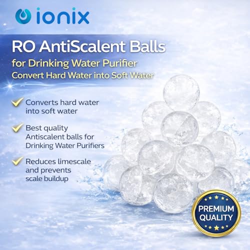 IONIX Pack of 30 Antiscalant Solid Balls, Convert Hard to Soft Water, Food Grade Material, Anti Scaling Balls for RO, for Tank, for Washing Machine, 30 Pieces, Transparent - Image 2