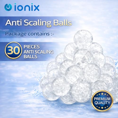 IONIX Pack of 30 Antiscalant Solid Balls, Convert Hard to Soft Water, Food Grade Material, Anti Scaling Balls for RO, for Tank, for Washing Machine, 30 Pieces, Transparent - Image 3