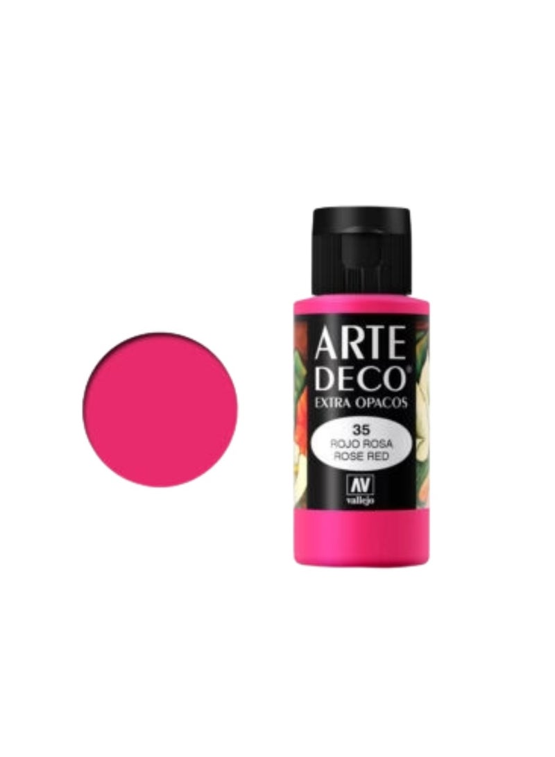 Vallejo Art Deco 60ml Rose Red – Premium Acrylic Paint for Crafts, Furniture & Decorative Projects