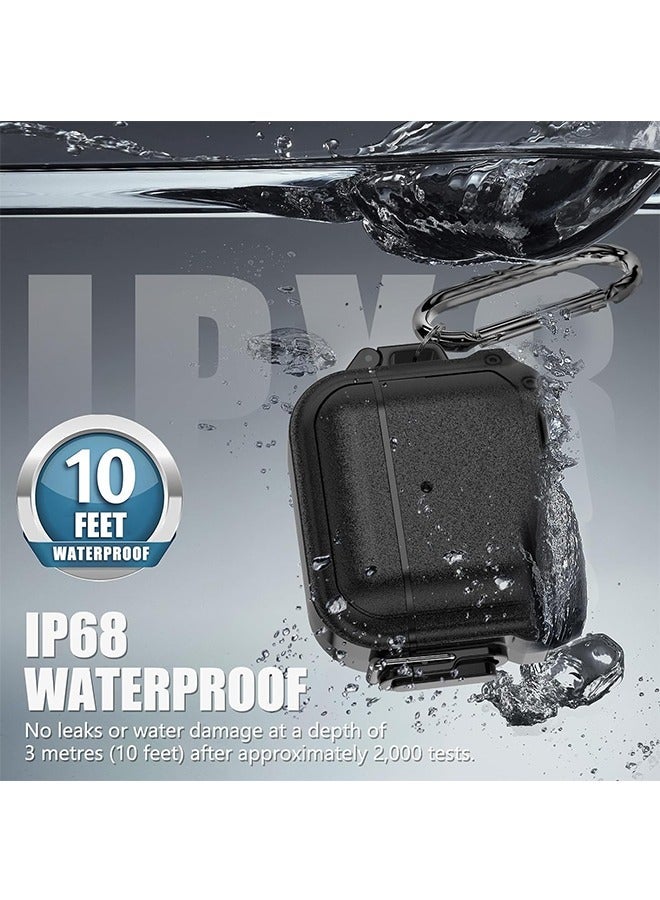 Case for AirPods 3, Waterproof AirPods 3rd Generation Case Cover with Lock, Airpods 3 Case Cover with Carabiner, Airpods 3 Generation Protective Case Gen 3 Shockproof Cover for AirPods 3 2021 (Black) - Image 3